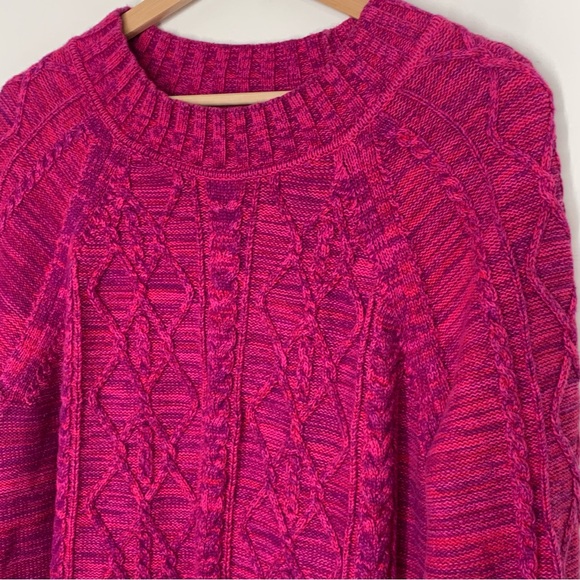 GAP OC Cable Knit Sweater Crew Neck Pink Marble Size Large - Picture 5 of 10